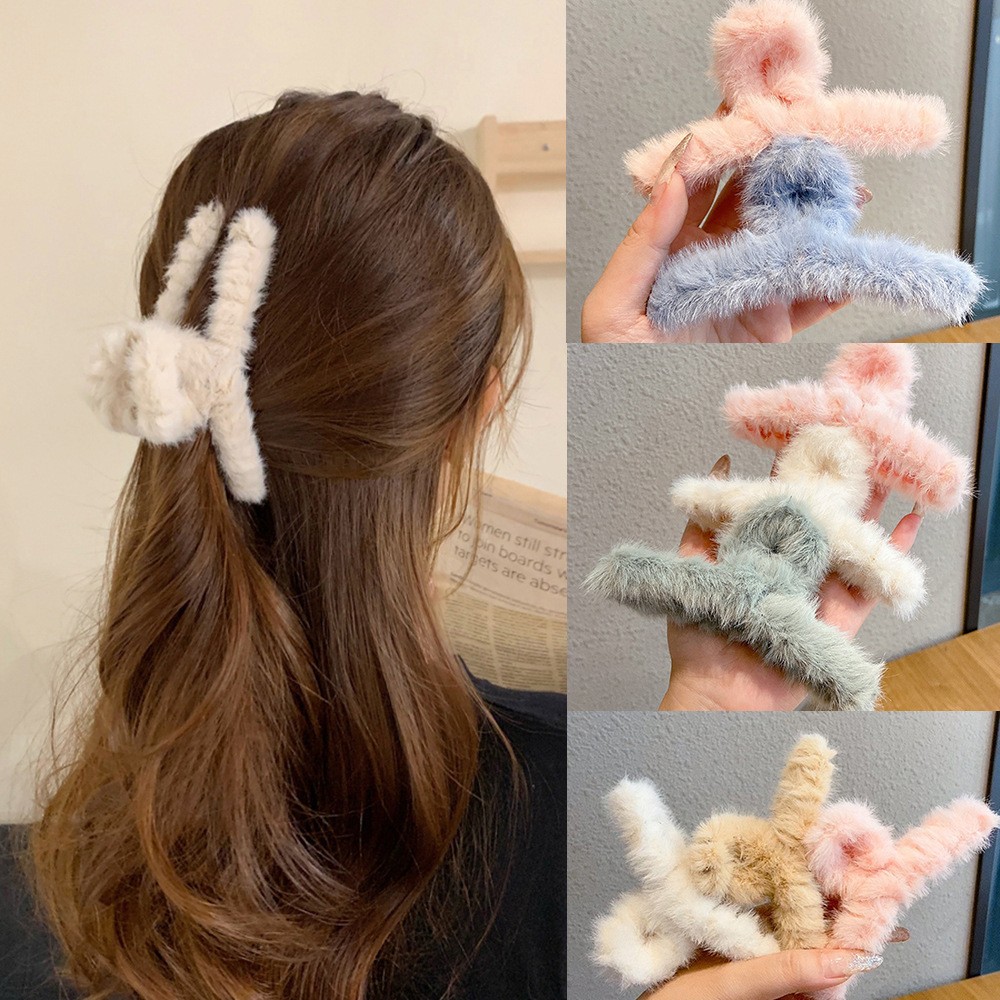 Women'S Winter Accessories Set - Puszyste pluszowe sztuczne futro Duży krab