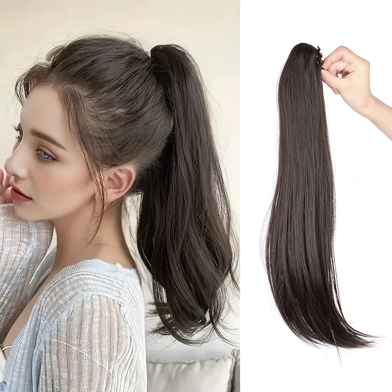 Hair Claw Clip Set - Elegancki Syntetyczny Kucyk Damski Długi Prosty