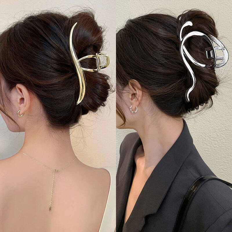 Hair Claw Clip Set - Damskie srebrne złote wsuwki do włosów