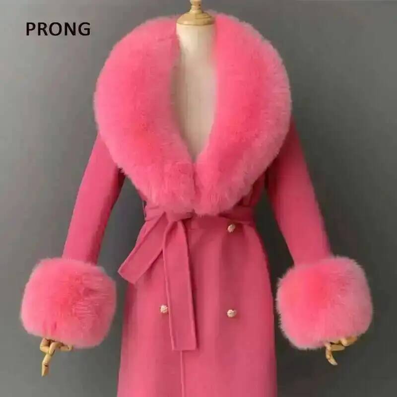 Women'S Winter Accessories Set - Zestaw z prawdziwego futra Kołnierz i
