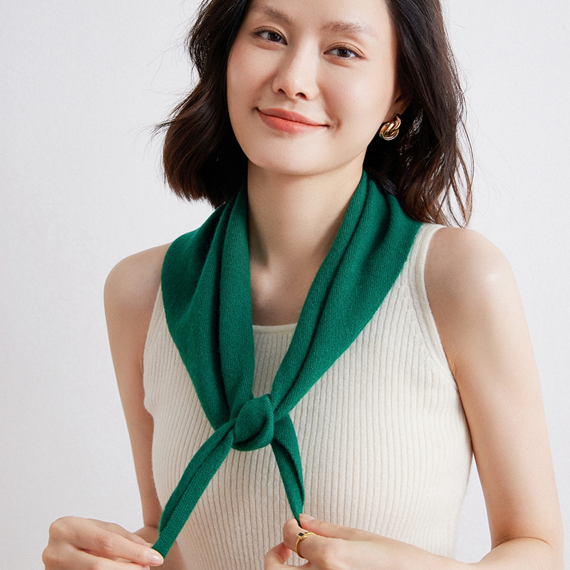 Women'S Winter Accessories Set - Damska 100% koza kaszmirowa trójkątny szalik