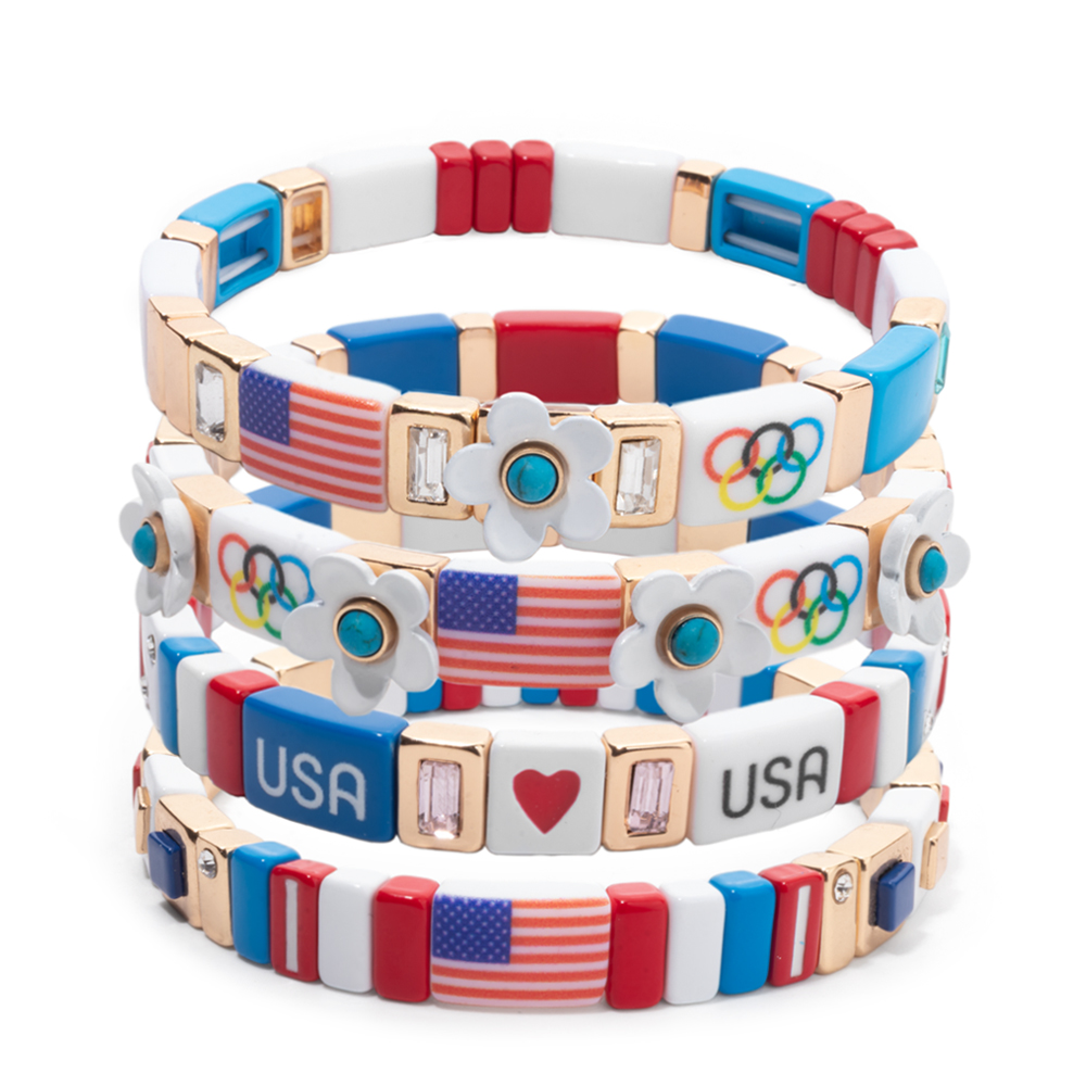 Women Accessories Usa - Bransoletki patriotyczne dla kobiet z nowym