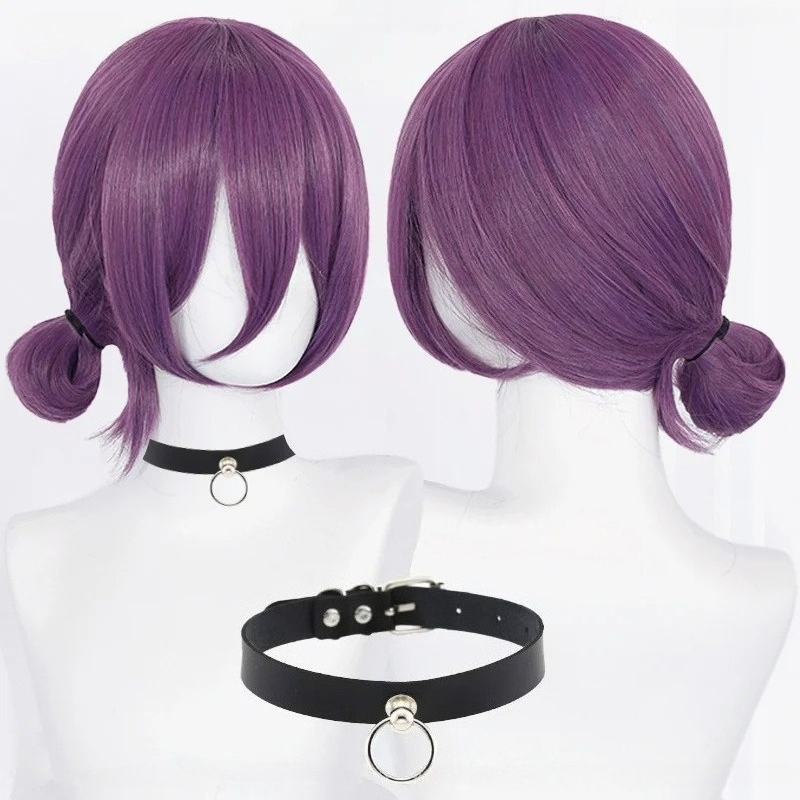 Women Knight Accessories - Peruka Cosplay Anime Reze 45cm Fioletowa