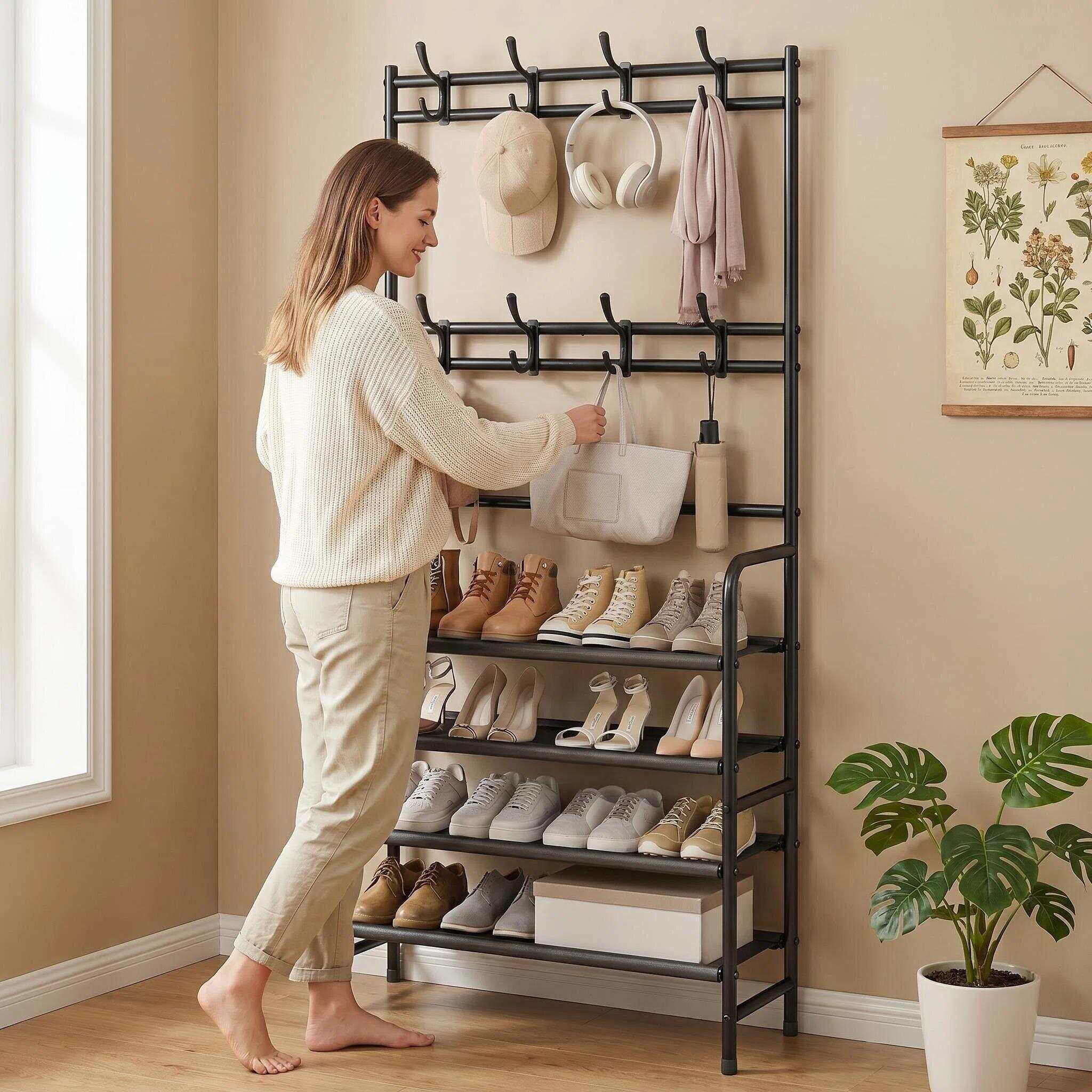 SUOERNUO Metalowy 4-poziomowy  – Women'S Accessories Rack Room Shoes recenzja i cena