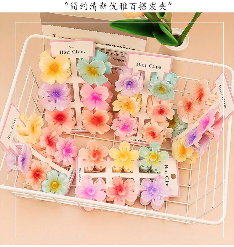 6 sztuk moda kolorowy przezroc – Hair Claw Clip Set recenzja i cena