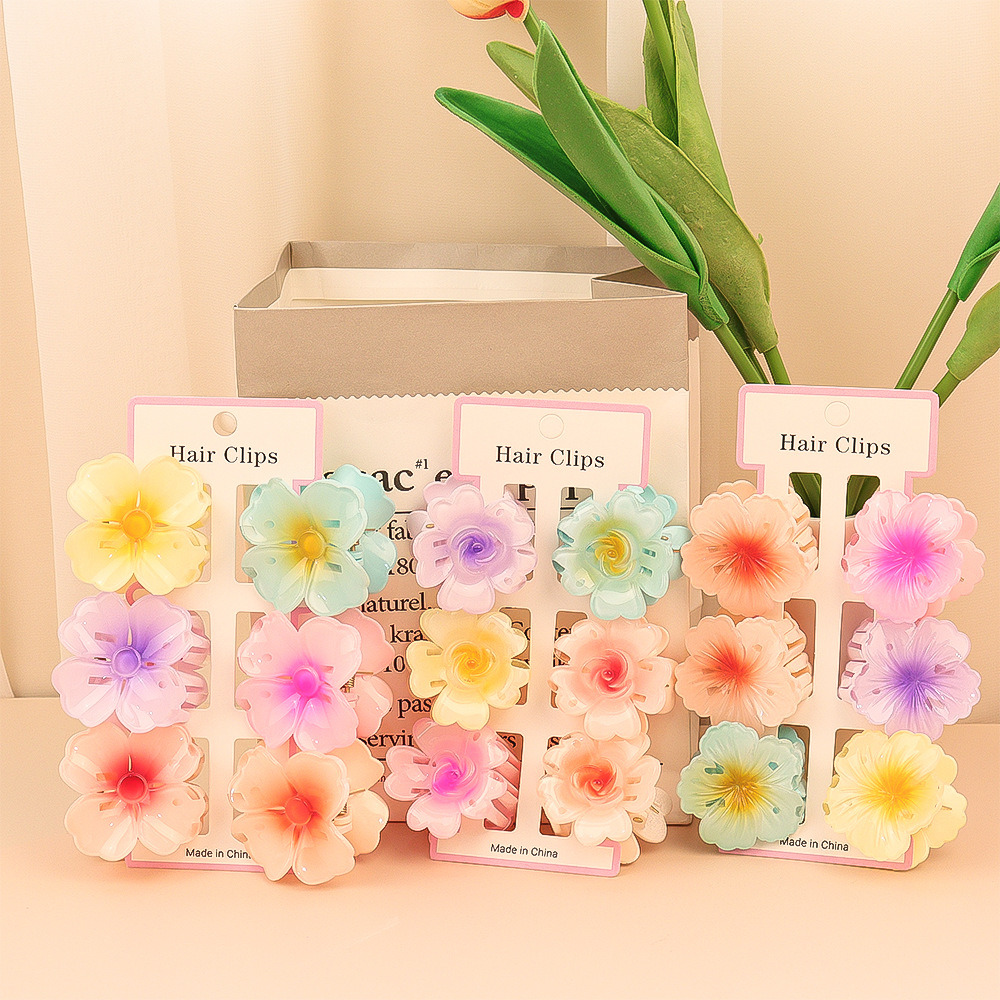 6 sztuk moda kolorowy przezroc – Hair Claw Clip Set recenzja i cena
