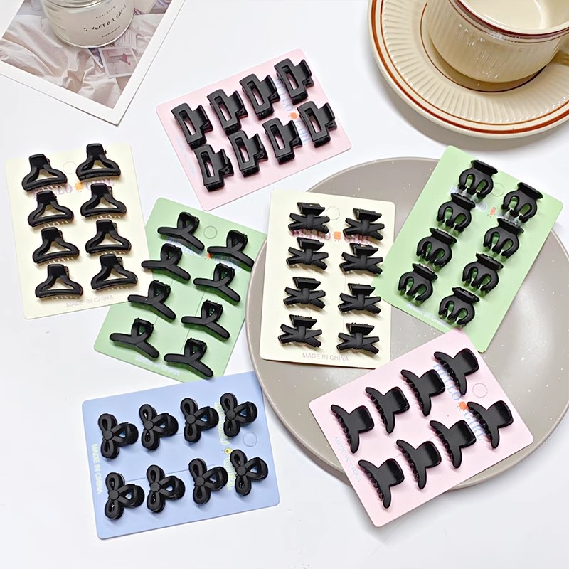 8 sztuk/zestaw Czarne Kolorowe – Hair Claw Clip Set recenzja i cena