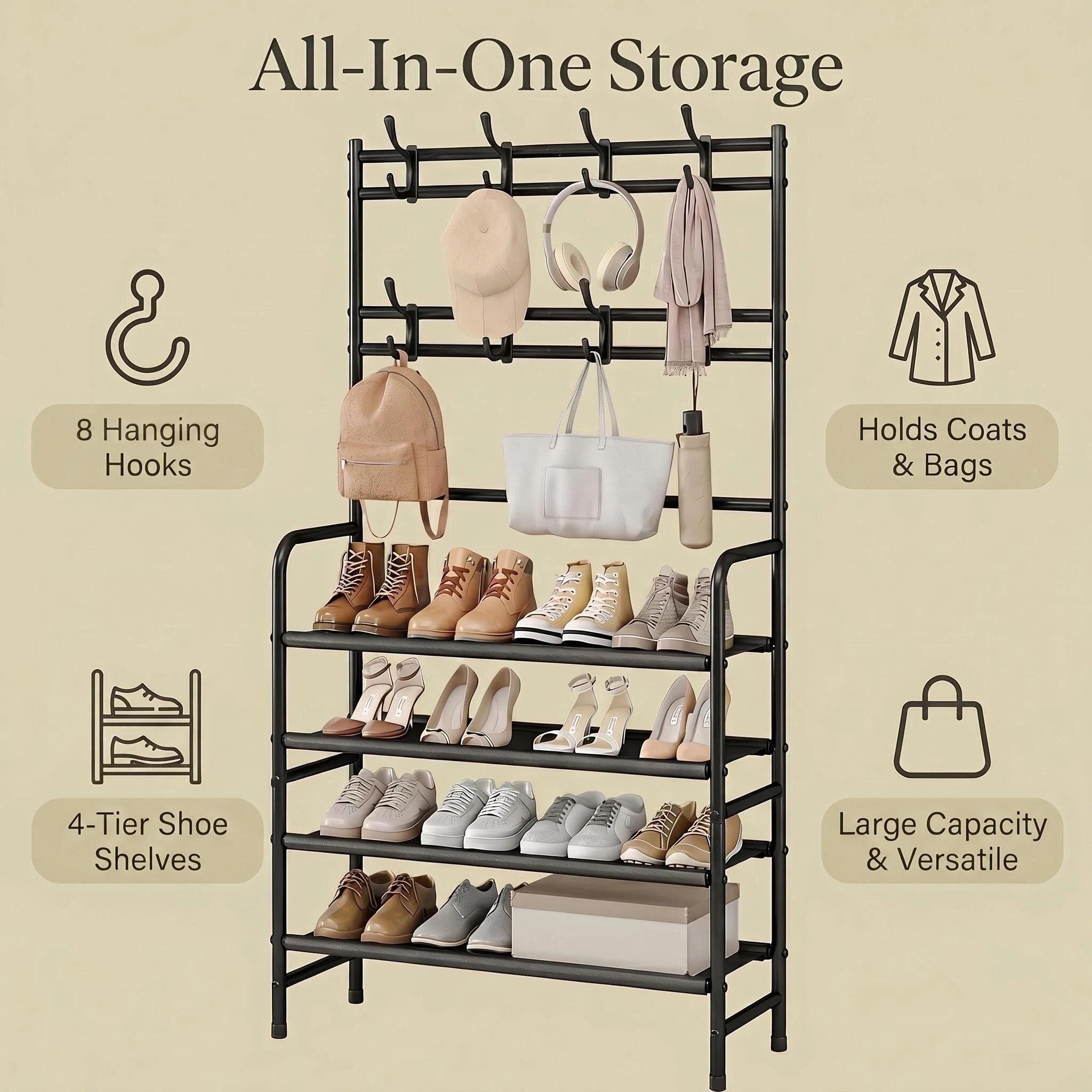 SUOERNUO Metalowy 4-poziomowy  – Women'S Accessories Rack Room Shoes recenzja i cena